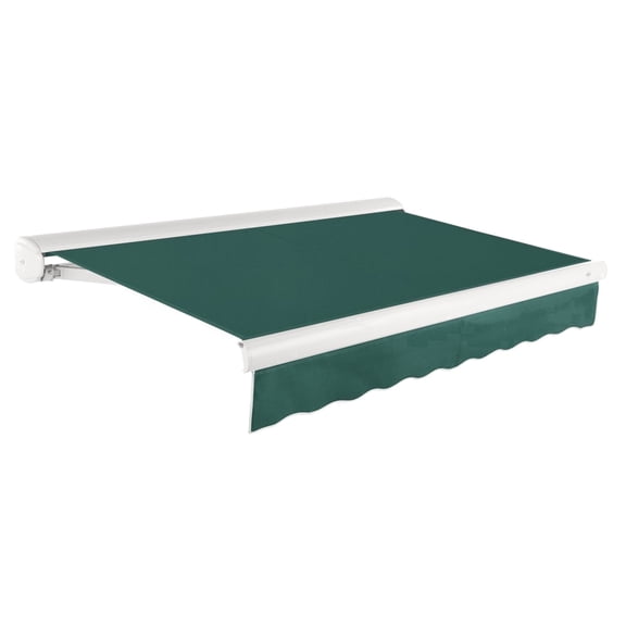 Awntech 10 Ft Key West Right Motorized Heavy Duty Patio Retractable Awning with Cassette (120in x 9.38in x 96in), Forest
