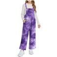 thumbnail image 2 of NAISIBABY Girls Overalls with Bib Pockets, Adjustable Buttons Strap Soft Loose Fleece Warm Fall Winter Jumpsuits Purple 8T, 2 of 8