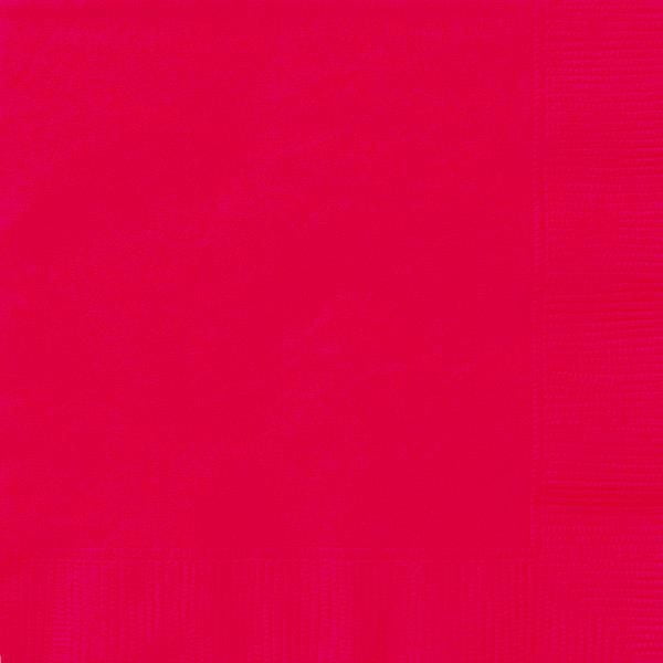Serviettes de table solides rouge rubis, 20 ct