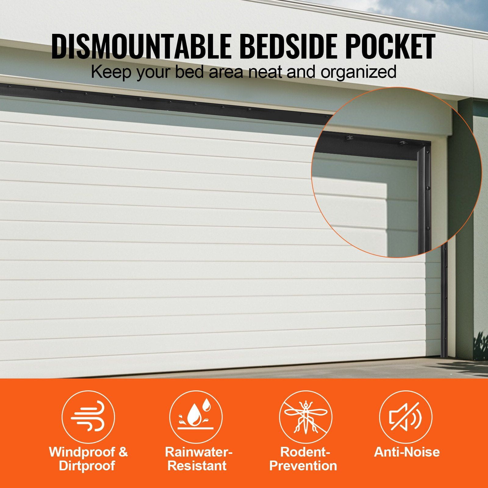 Universal Garage Door Seal Strip 20 FT Weatherproof TPE Composite with Adhesive and Screws Black