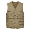 thumbnail image 2 of IROINNID Men's V-Neck Sleeveless Solid Color Casual Outdoor Vest Jacket Lightweight Vest With Pockets, 2 of 9