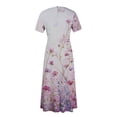 thumbnail image 7 of LWavelet Women's Plus Size Floral Maxi Dress Short Sleeve Tie Waist Casual Boho Flowy Dress with Pockets Black 3XL, 7 of 7