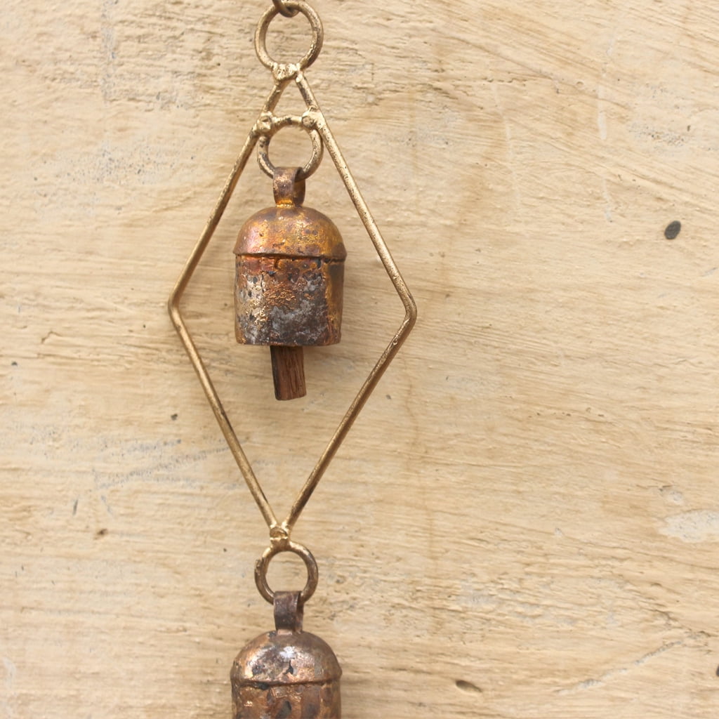 De Kulture Works Bell Metal Barfi Ghantada Wind Chime Hanging Bells for Home & Garden Decor