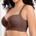 thumbnail image 2 of Gkeoshab Nursing Bras Women's Thin Cup Lace Underwire Bra Side Control & Shaping Full Coverage Minimizer Bralette Brown Y, 2 of 8