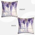 thumbnail image 3 of Zufioo Lavender Blooms Window Print Velvet Border Throw Pillow Cover, Zipper Throw Pillow Protector for Cushions Sofa Bedroom Home Decorations-16"x16", 3 of 8