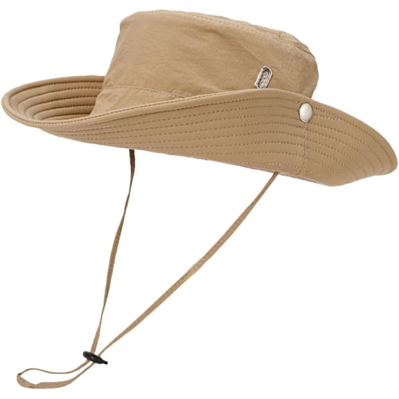 Kukuzhu Wide Brim Sun Hat Sun Protection Boonie Bucket Hats for Outdoor Fishing Hiking Beach Climbing, Waterproof Foldable Cowboy Hat