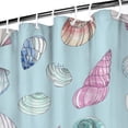 thumbnail image 3 of Marine Life Shower Curtain - Cute Spiral Seashell Coral Fish Design Waterproof Fade-Resistant Hotel Style Bath Curtain 72x72 Inch, 3 of 5