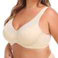 thumbnail image 3 of YWDJ Lounge Bras for Women Comfort Back Closures Comfy Bras Underwire Lounge Bras Wide Strap Full Coverage Push up Wrap Comfortable Bras Padded Plus Size Lace Comfortable Bras Bras Beige S, 3 of 7