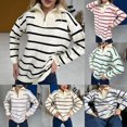 thumbnail image 4 of Sweet Comfortable Long-Sleeved Striped Soft Women Fashion Loose Sweater Tops, 4 of 8