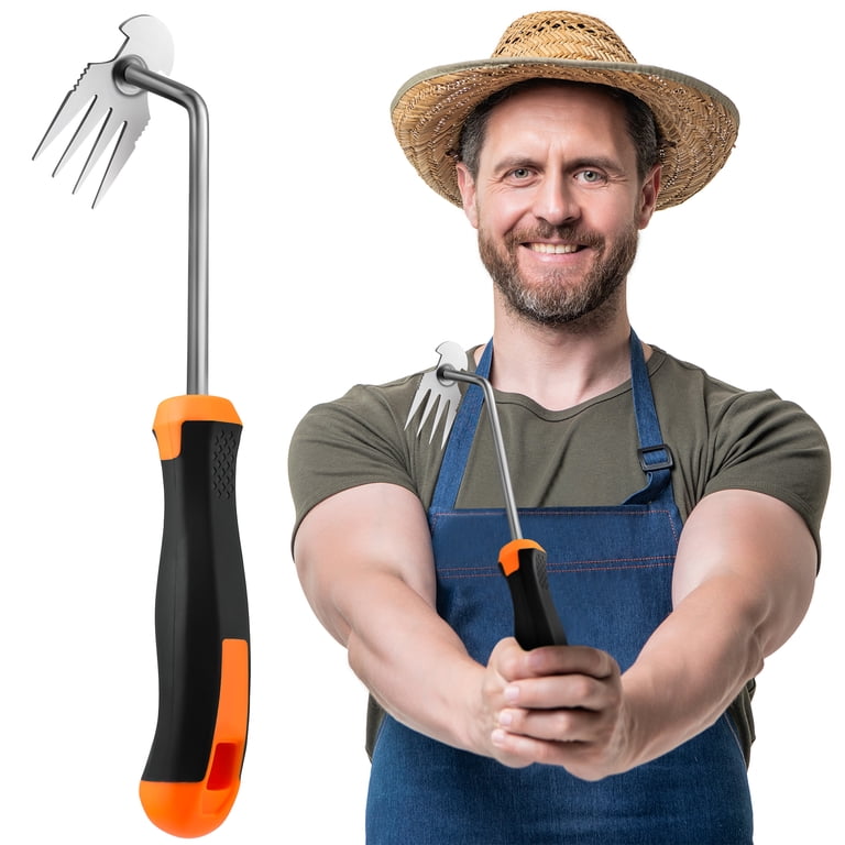 Bocaoying Hand Weeder Tool, 4-Claw, Rubber Handle, 13-Inch photo 7