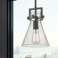 thumbnail image 3 of Innovations Lighting  Newton Cone - 1 Light 8" Stem Hung Pendant Clear/Matte Black, 3 of 4