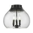 thumbnail image 1 of Ariella 3-Light Semi-Flush in Matte Black with Hammered Clear Glass, 1 of 3