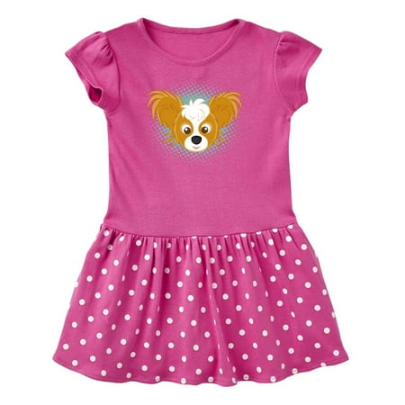 

Inktastic Papillon Dog Gift Idea Gift Toddler Girl Dress