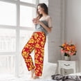 thumbnail image 4 of Uemuo Red Vintage Flowers Pattern Women's Wide Leg Palazzo Lounge Pants with Pockets Light Weight Loose Comfy Casual Pajama Pants-XX-Large, 4 of 9