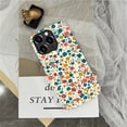 thumbnail image 7 of Punmada Compatible with iPhone 12/iPhone 12 Pro Matte Case For Girl Boy Full Body Protective Hard Shell Esthetics Pattern Vintage Fabric Blue Red Yellow Floral, 7 of 7