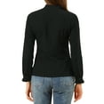 thumbnail image 3 of INSPIRE CHIC Women's Lace Mock Neck Long Sleeve Cotton Button-Down Shirt, 3 of 7