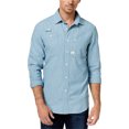 thumbnail image 1 of G-Star Raw Camisa con botones de cambray para hombre, azul, grande G-Star Raw Botones al frente, 1 of 1