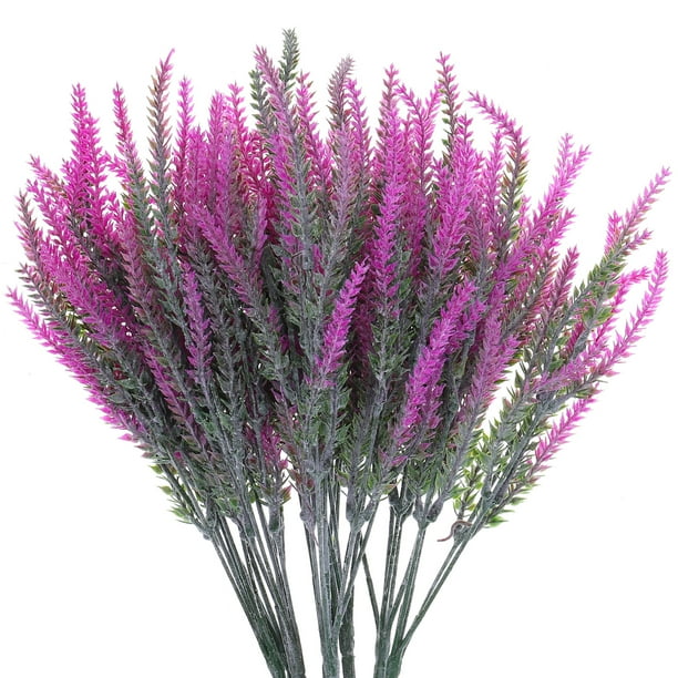 8 Paquetes Artificiales Unique Bargains Lavanda Flores Imitación Fucsia 14.96 Pulgadas