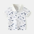 thumbnail image 2 of LIaqionyy Summer Shirts for Boys Girls Casual Short Sleeve Lapel Comfy Cotton T-Shirts Kids Cute Clothes, 2 of 3