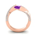 thumbnail image 4 of Diamond-Capitals 1.25 Carat Natural Diamond Amethyst Gemstone Luxurious Bridal Ring for Ladies Solid 18K Rose Gold Size 9.5, 4 of 8