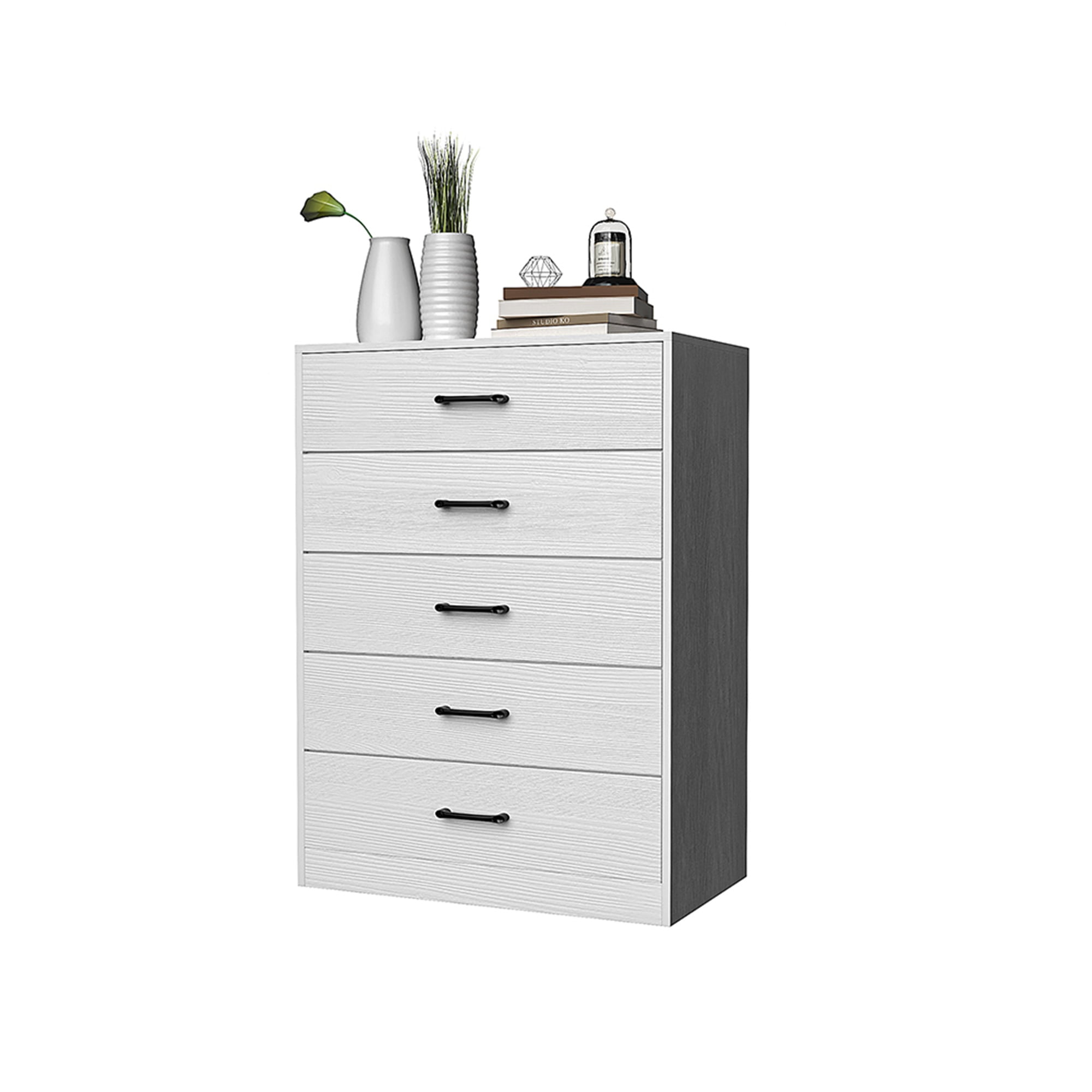 Kadyn 5 Drawer Chest of Drawers - Dresser Organizer Wooden Dresser White Room Organizer Roll-out Small Drawer Wooden Office, Home Storage Furniture Kadyn 5 Drawer Chest of Drawers - Dresser Organizer Wooden Dresser White Room Organizer Roll-out Small Drawer Wooden Office, Home Storage Furniture