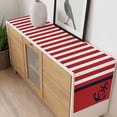 thumbnail image 4 of Nautical Anchor Table Runner - 36 Inch Long, Kitchen Dining Table Runner Dresser Scarves, Red White Geometric Horizontal Stripes Farmhouse Decor for Coffee Tables Wedding Party Banquet, 4 of 8