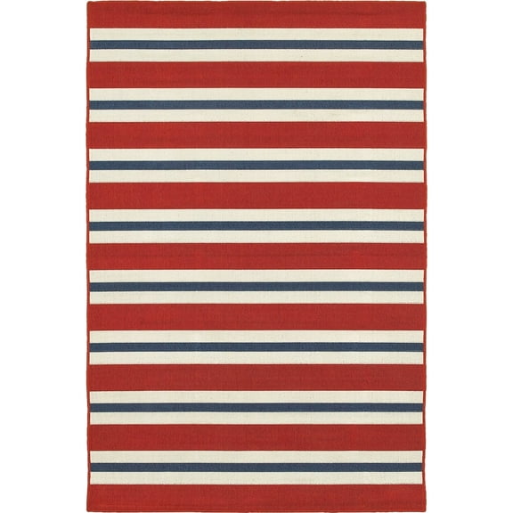 Oriental Weavers Meridian Area Rug 5701R Red Bars Lines 1' 10" x 2' 10" Rectangle