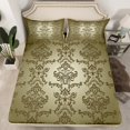 thumbnail image 2 of Manfei Vretro Damask Jacquard Full Size Sheets,Baroque Flower Bed Sheets,Green Floral Sheet Sets,Super Cozy Room Decoration,4 Pieces, 2 of 7