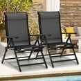 thumbnail image 3 of PetFurnishn Outdoor Patio Folding Chairs Set of 2, Oversized Portable Dining Chair with Armrests, Lounge Chairs with Footrests for Camping, Beach, Garden, Lawn, Pool, Backyard, Deck-Black, 3 of 10