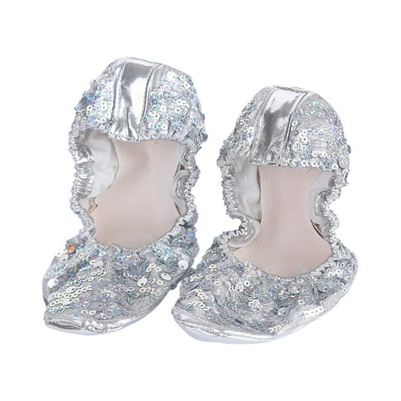Minkissy 1 Pair of Sequin Shoes for Women Anti Slip Round Plate Design