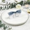 thumbnail image 2 of TETOU 50Pcs Premium Place Cards with Blue Ribbon,2" x 3.5" Tent Card Name Card Wedding Place Cards for Wedding Valentines Day Table Dinner Parties Seating Supply, 2 of 7