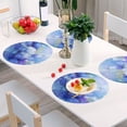 thumbnail image 2 of 15 Inch Round Grid Plate Mats Heat Non-Slip Resistant PVC Placemats for Kitchen Dining Table Decor Blue Ink Clouds 6PCS, 2 of 5