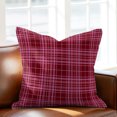 thumbnail image 5 of Throw Pillow Covers 18x18 Inch, Buffalo Plaid Decorative Pillow Cases for Couch Sofa Bed, Deep Maroon Farmhouse Gingham Striped Cotton Linen Square Home Decor Pillowcases with Hidden Zipper, 5 of 9