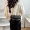 thumbnail image 4 of Bolsos cruzados para mujer Bolso grande de cuero suave con forma de sillín (negro), 4 of 5
