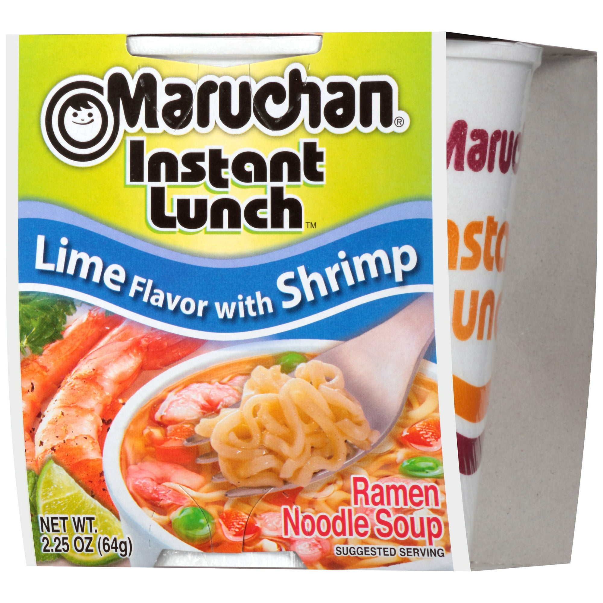 Maruchan Lime with Shrimp Instant Lunch Ramen Noodles, 2.25 oz Cup, Quantity of 12
