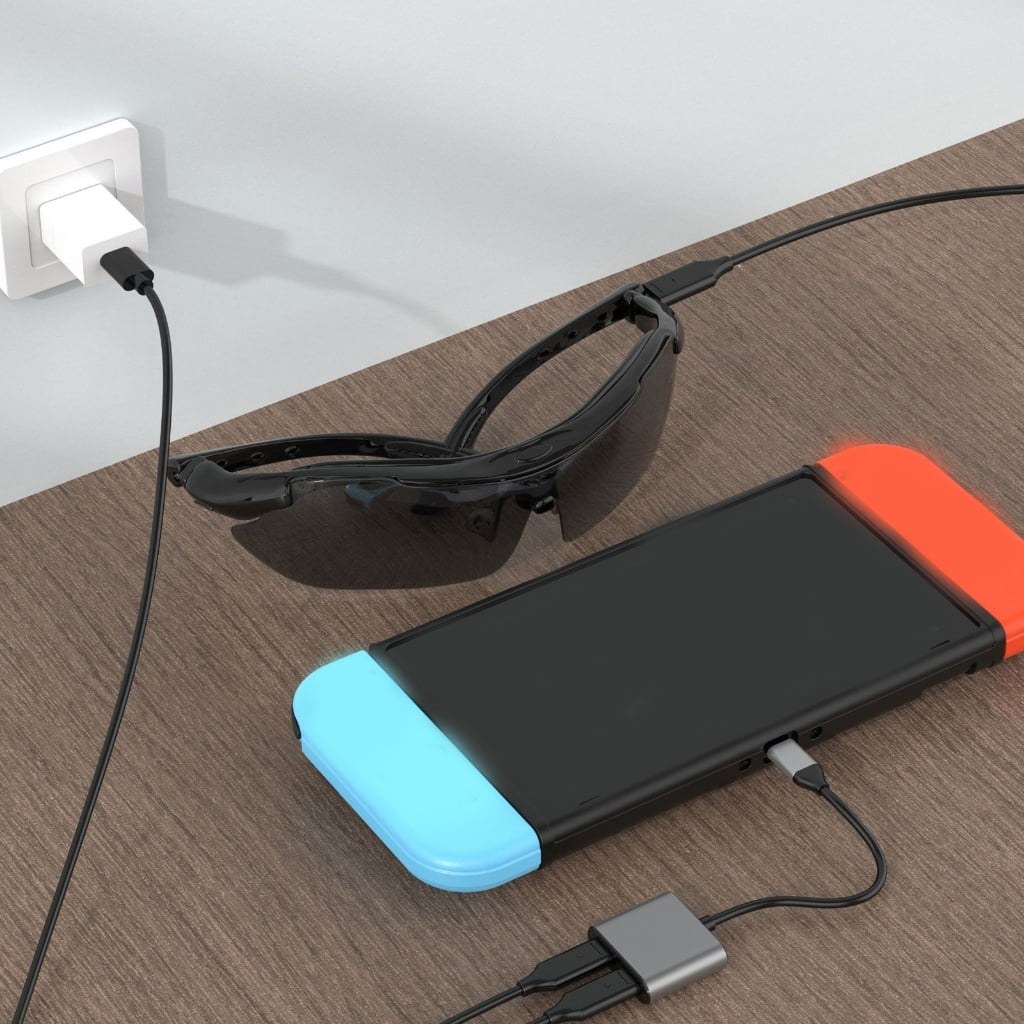 JROCHE USB C to USB C Adapter AR Glasses Charging Hub for 4K@60Hz Gaming Devices