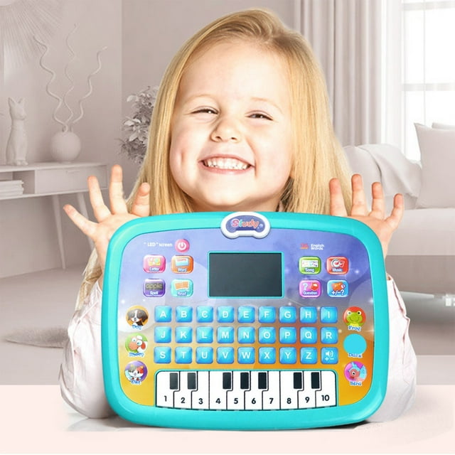 Pretend Play Toys for Toddlers,Educational Toys,Kids Tablet Boys Learning Pad with LED Teach Alphabet Numbers Math Early Development Interactive Electronic Toy Christmas Gifts Baby Toys for Boys