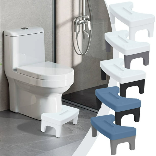 Banco para pies para inodoro | Taburete ergonómico para cuclillas | Altura ajustable de 6.7 pulgadas, plástico antideslizante y resistente | Soporta alivio de estreñimiento para adultos y niños