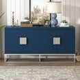thumbnail image 7 of Luxury Designed Storage Cabinet with Square Gold Plated Handle, Buffet Cabinet with Adjustable Shelves, Sideboard Cabinet with Unique Metal Legs for Living Rooms, Corridors, Navy Blue, 7 of 7