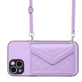thumbnail image 2 of for iPhone 14 Slim Case with Card Holders and Strap for Women, iPhone 14 Phone Case Wallet PU Leather Kickstand RFID Blocking Flip Shockproof Wallet Case - Purple, 2 of 11