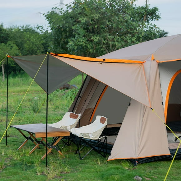 Tente de Camping pour 8-12 Personnes Tentes de Cabine de Grande Capacité Tente de Pique-Nique Portable Imperméable avec 2 Pièces