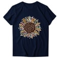 thumbnail image 5 of Lovskoo 2024 Short Sleeve T-Shirts for Women Round- Neck Christmas Recreational Tops Navy, 5 of 5