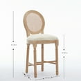 thumbnail image 5 of Xukmct 2 Pack Bar Chair with Upholstered Seating, Solid Wood Frame Kitchen Bar Stool for Bar, Dining Room, Beige, 5 of 11
