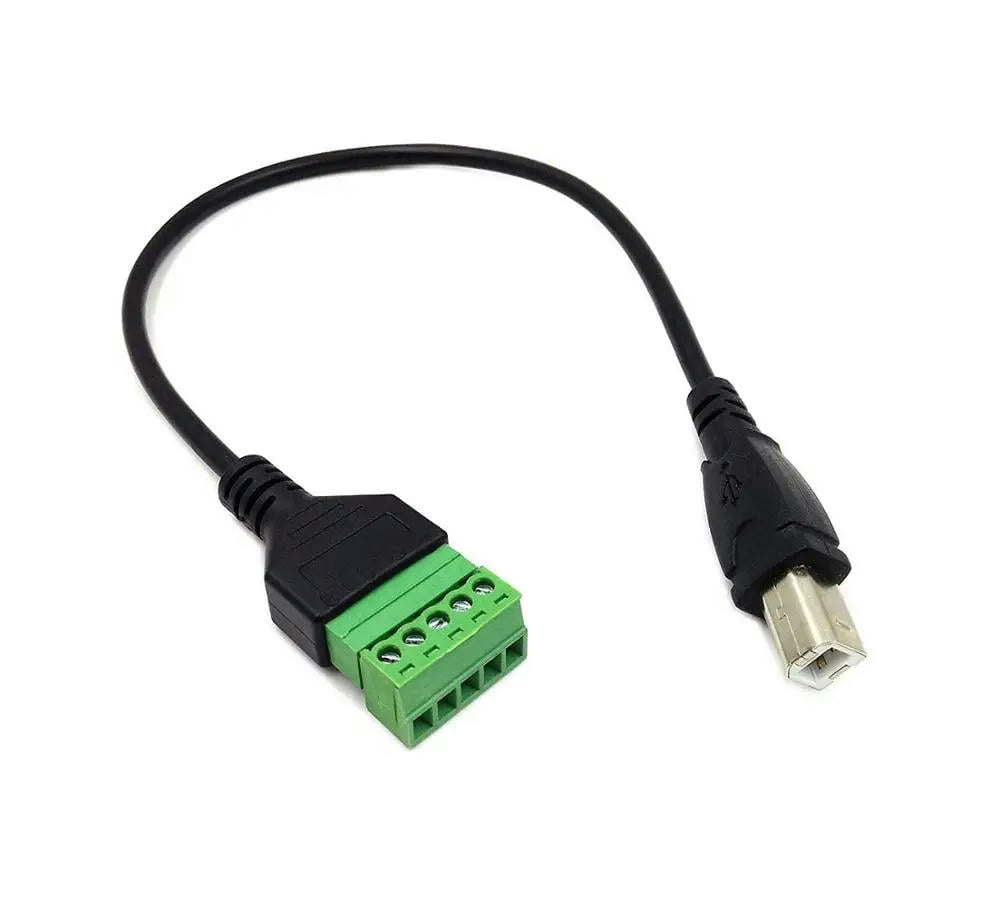FOR USB 2.0 Type-B Screw Terminal Block Connector, USB 2.0 Type- B Male to 5 Pin/Way Female Bolt Screw Shield terminals Pluggable Ty