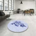 thumbnail image 4 of Ahgly Company Machine Washable Indoor Round Transitional Lavender Blue Area Rugs, 7' Round, 4 of 7
