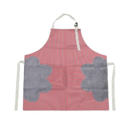 

Waterproof Thickened Apron Household Hand-wipe Pinafore with Adjustable Buckle Oxford Cloth Apron with Pocket