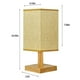 thumbnail image 3 of Lámpara de Mesa Regulable de 3 Intensidades con Pantalla Redonda de Tela de Lino, Base de Madera Maciza y Bombilla Led Incluida. Ideal para Dormitorio, Sala de Estar, Oficina o Residencia Estudiantil, 3 of 7