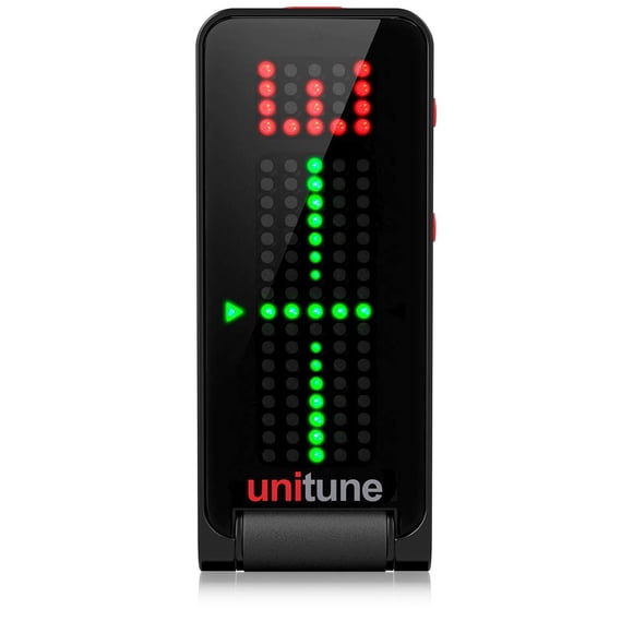 TC Electronic UNITUNE CLIP NOIR Headline Black Clip-On Tuner with Strobe and Chromatic Modes and 108 LED Matrix Display for Uncompromised T