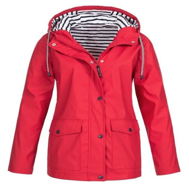 Chaqueta cortavientos con capucha de talla grande para mujer, abrigo de escalada, impermeable, para lluvia