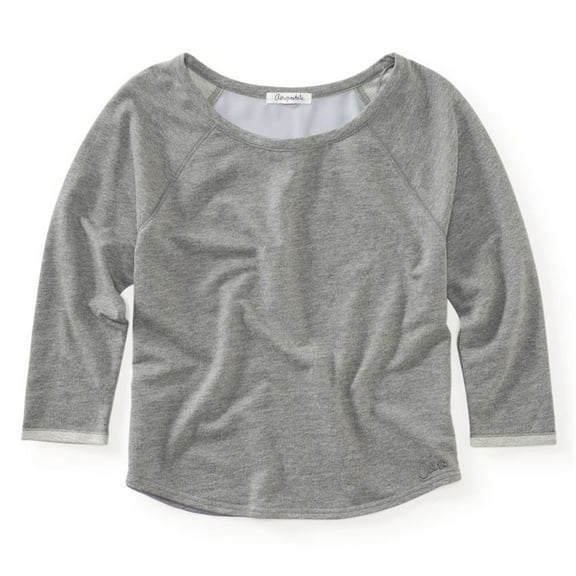 Aeropostale Womens Scoop Crew Sweatshirt, Grey, Juniors, Medium